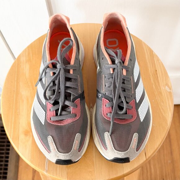 Adidas Adizero Boston 11 Gray Beam Orange size 6 women's - Picture 3 of 10
